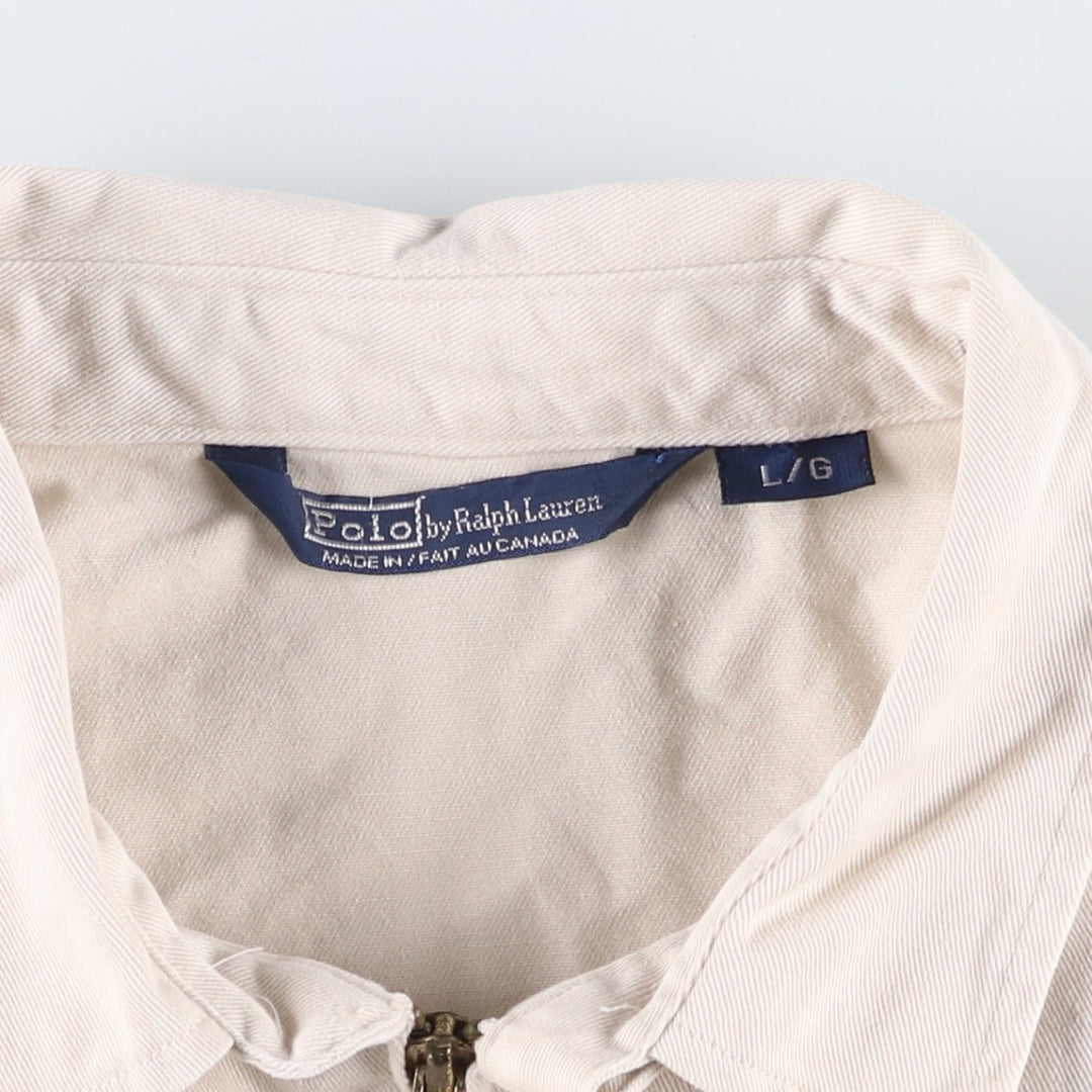 Ralph Lauren POLO by Ralph Lauren Swing Top Sports Jacket Made in Canada Men's L size cotton unbleached Vintage Second Hand