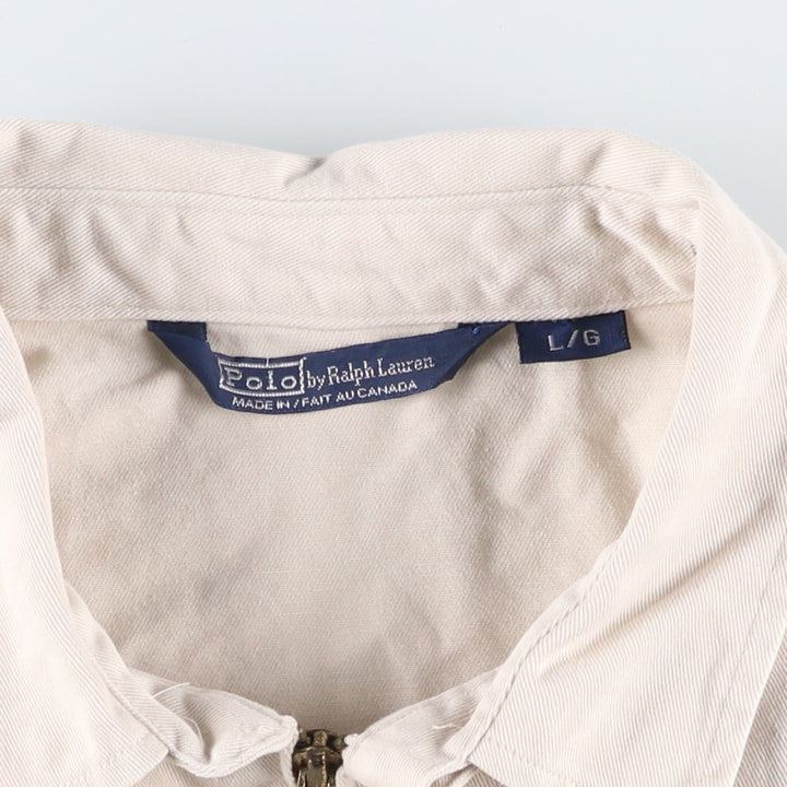 Ralph Lauren POLO by Ralph Lauren Swing Top Sports Jacket Made in Canada Men's L size cotton unbleached Vintage Second Hand