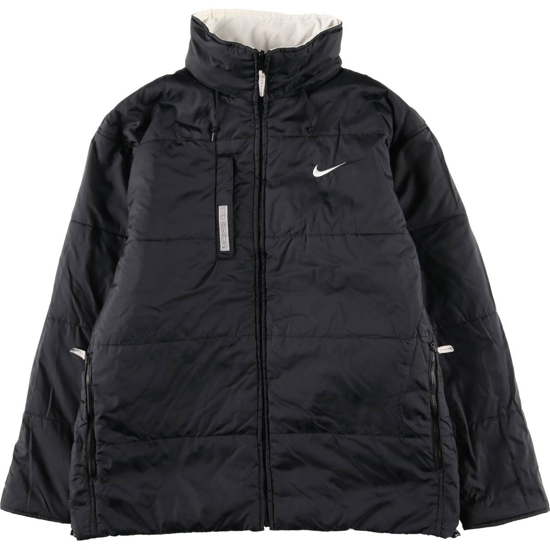 2000'S Nike reversible padded puffer jacket, men's size small Nylon black type Vintage Second Hand