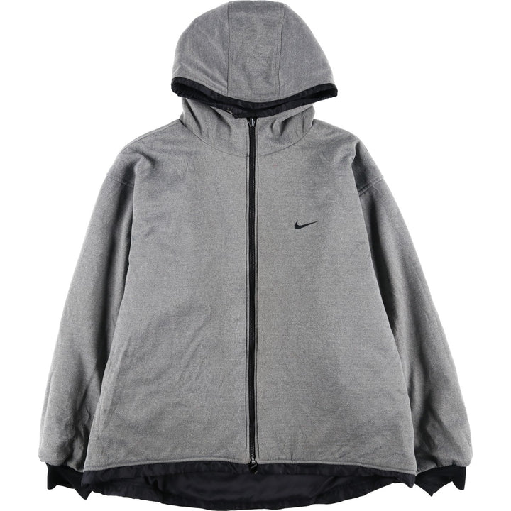 90'S Nike reversible puffer jacket with back logo, size L, men's, vintage Nylon black type Vintage Second Hand