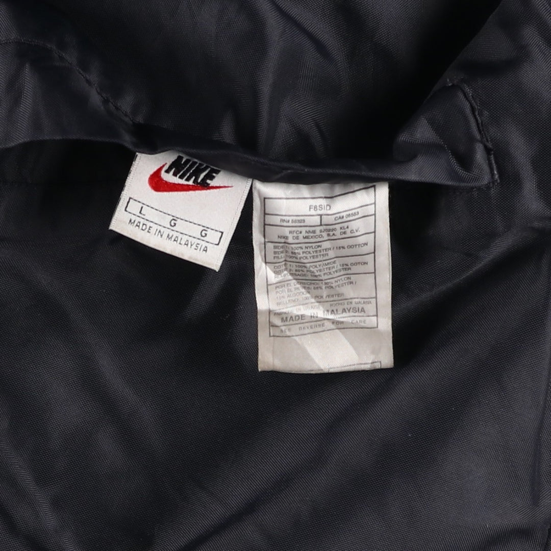 90'S Nike reversible puffer jacket with back logo, size L, men's, vintage Nylon black type Vintage Second Hand