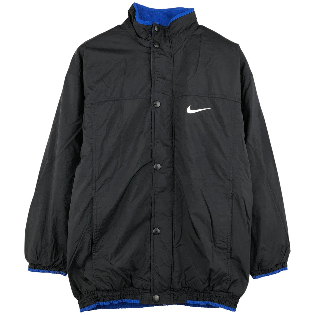 90'S Nike Back Logo Padded Puffer Jacket Men's Medium Vintage Nylon black type Vintage Second Hand