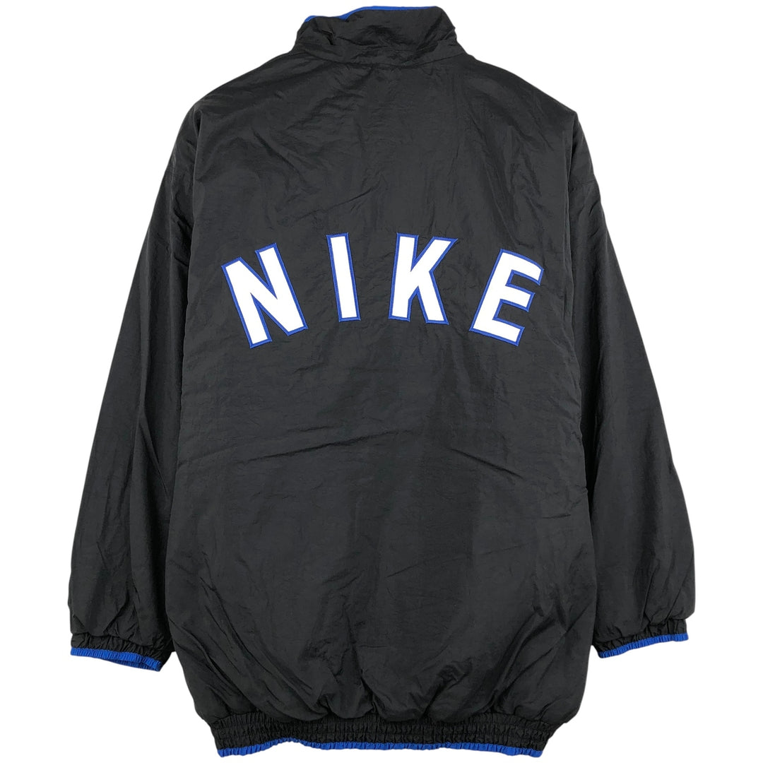 90'S Nike Back Logo Padded Puffer Jacket Men's Medium Vintage Nylon black type Vintage Second Hand