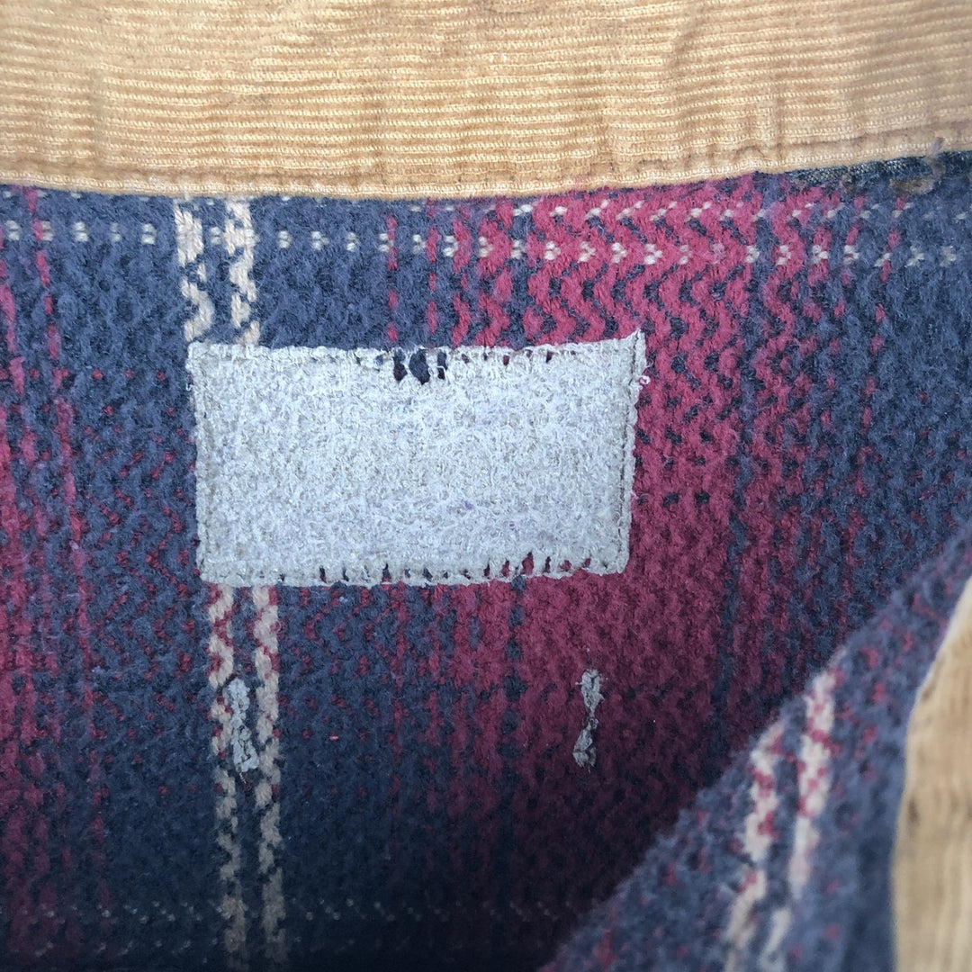 Long-sleeved flannel check shirt, men's size XL unclear red type Vintage Second Hand