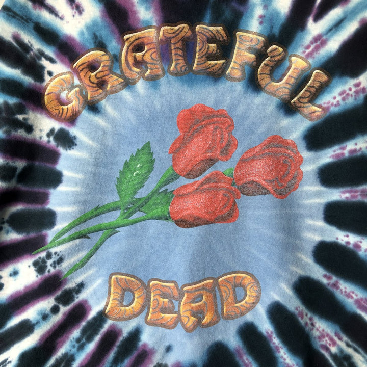 Grateful Dead Skull Pattern Tie-Dye Band T-Shirt, Men's Size XL cotton Blue type light blue Vintage Second Hand