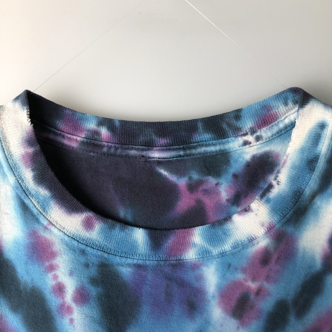 Grateful Dead Skull Pattern Tie-Dye Band T-Shirt, Men's Size XL cotton Blue type light blue Vintage Second Hand