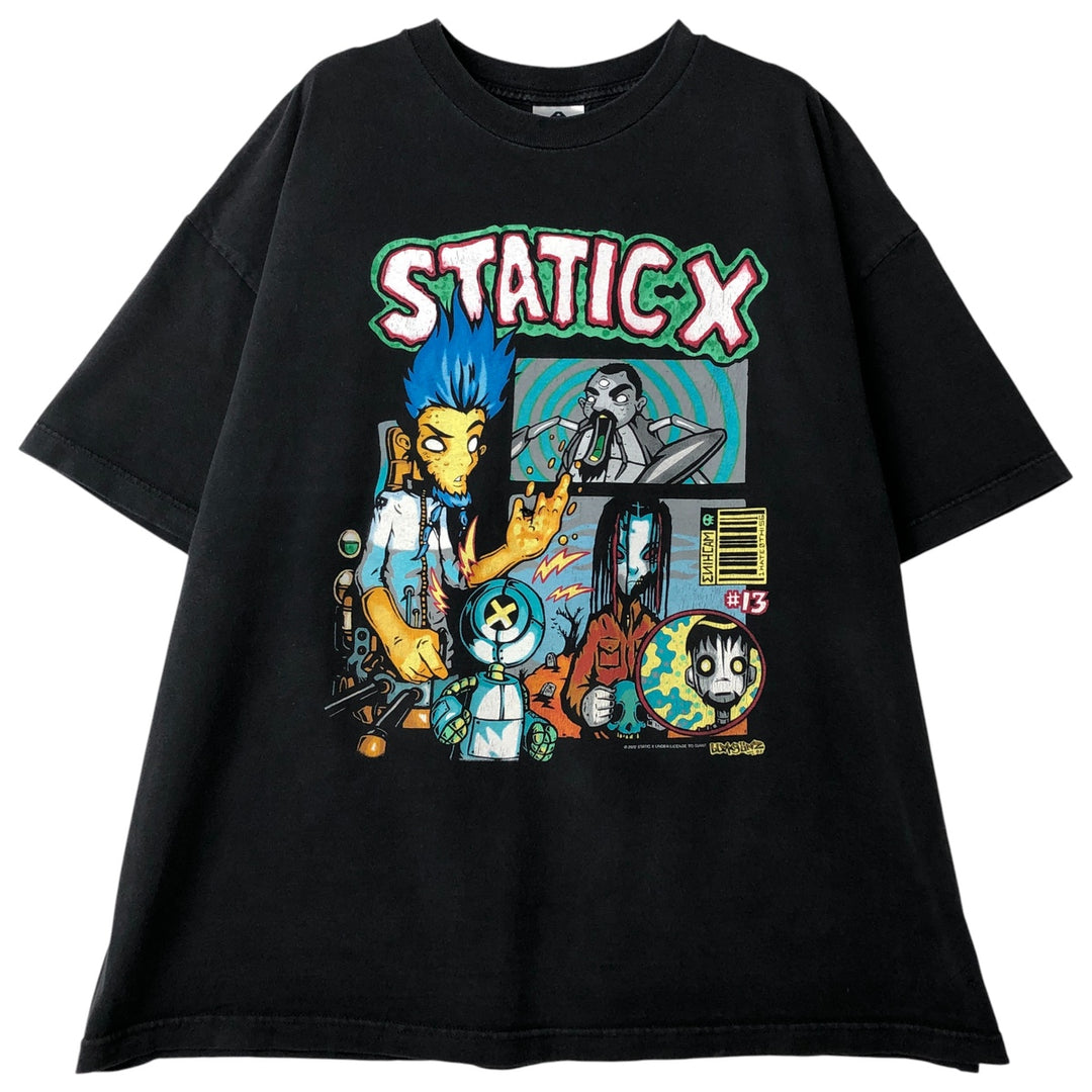 2000'S ALSTYLE Static-X Band T-Shirt, Made in USA, Men's XXL cotton black type Vintage Second Hand