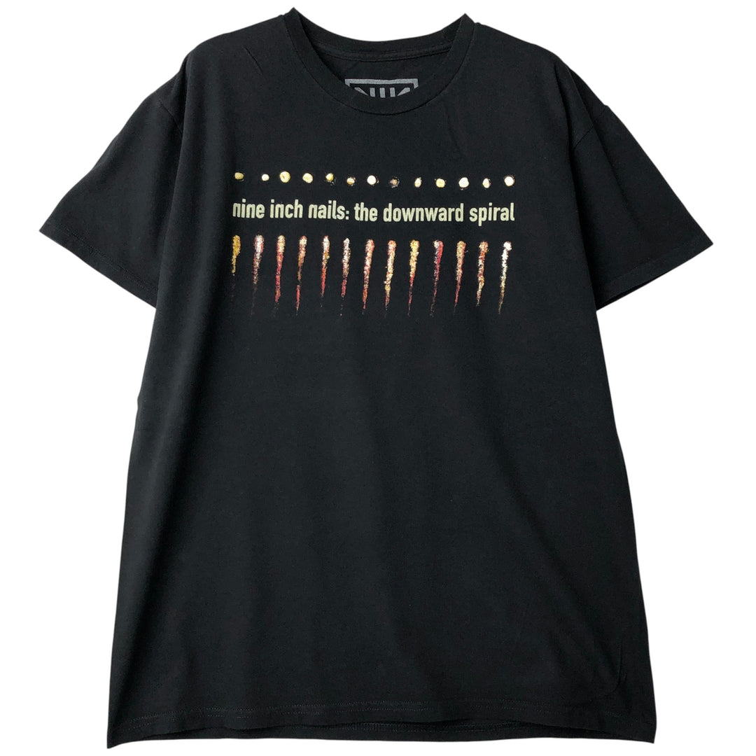 NINE INCHI NAILS Print Band T-Shirt, Men's Size L cotton black type Vintage Second Hand