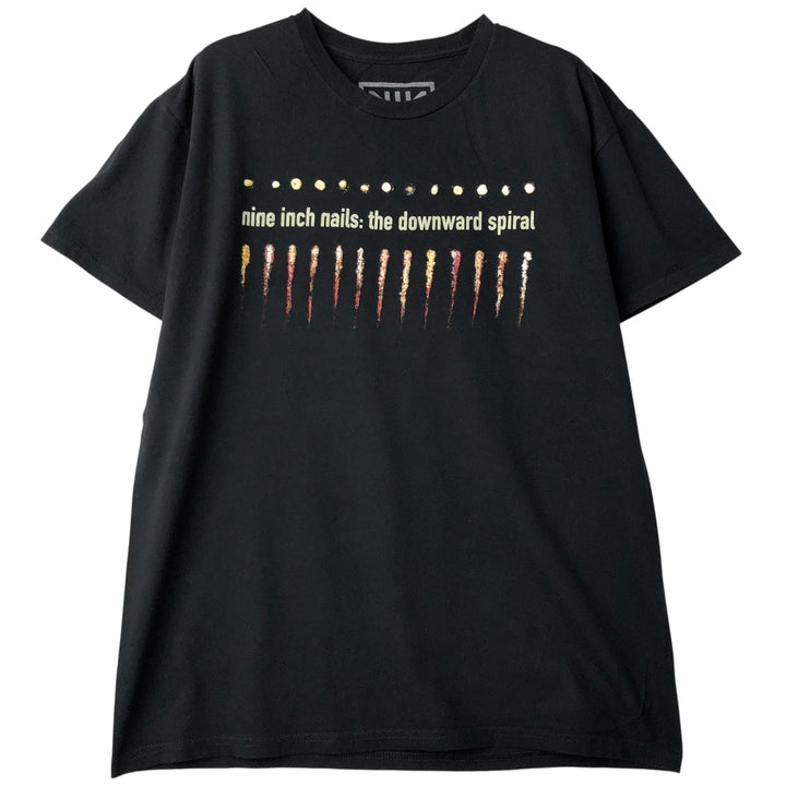 NINE INCHI NAILS Print Band T-Shirt, Men's Size L cotton black type Vintage Second Hand