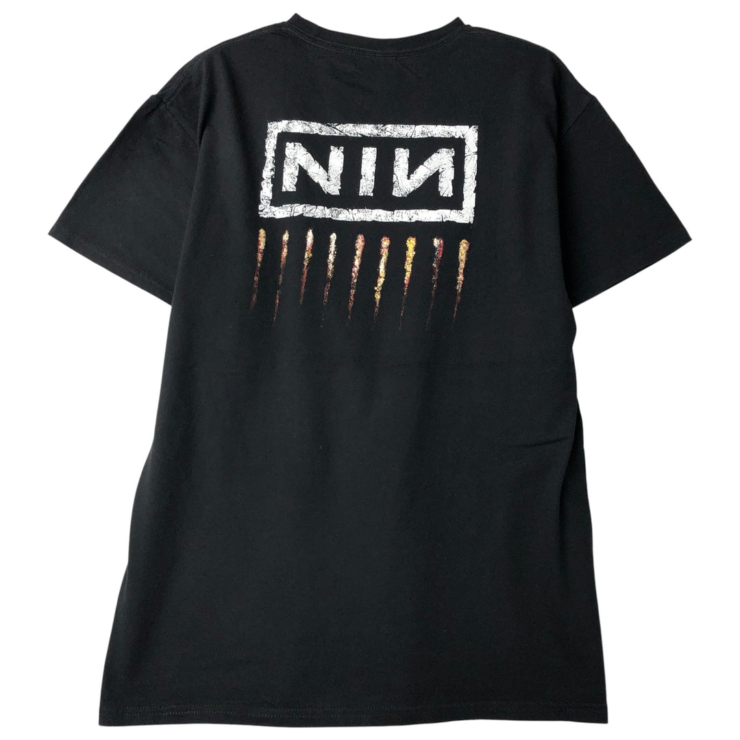 NINE INCHI NAILS Print Band T-Shirt, Men's Size L cotton black type Vintage Second Hand
