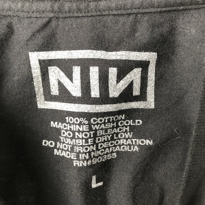 NINE INCHI NAILS Print Band T-Shirt, Men's Size L cotton black type Vintage Second Hand