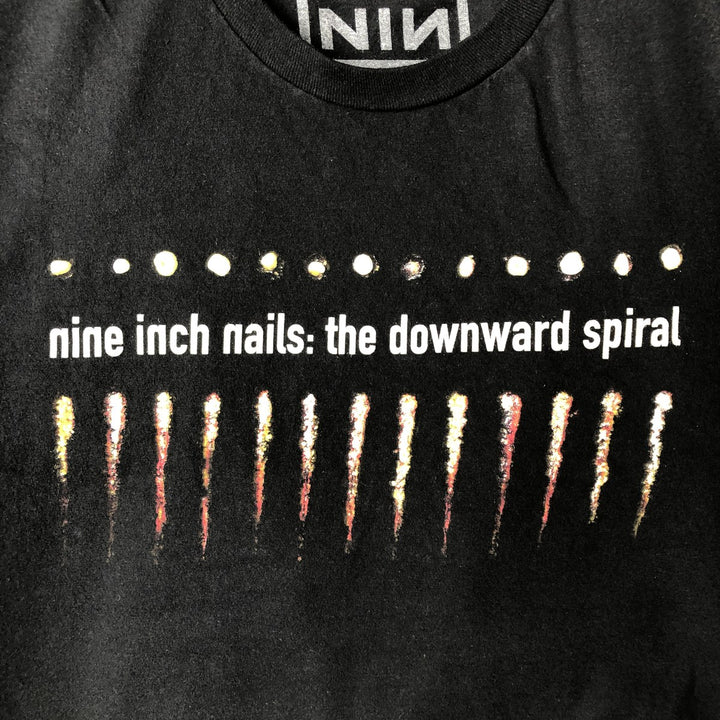 NINE INCHI NAILS Print Band T-Shirt, Men's Size L cotton black type Vintage Second Hand