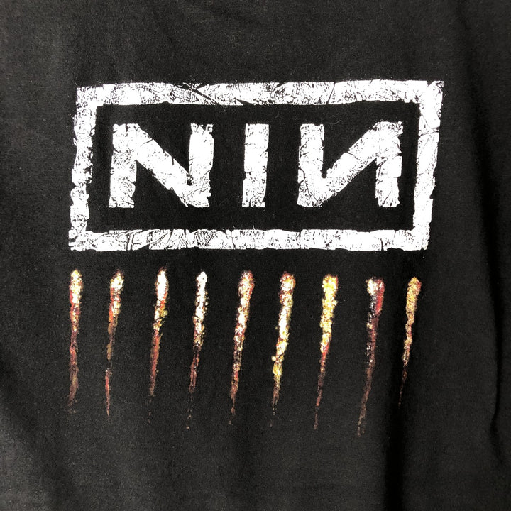 NINE INCHI NAILS Print Band T-Shirt, Men's Size L cotton black type Vintage Second Hand