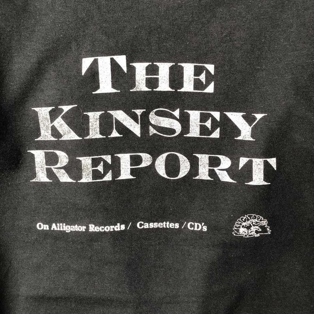 90'S SCREEN STARS BEST THE KINSEY REPORT Band T-Shirt, Made in USA, Men's Size L, Vintage cotton black type Vintage Second Hand