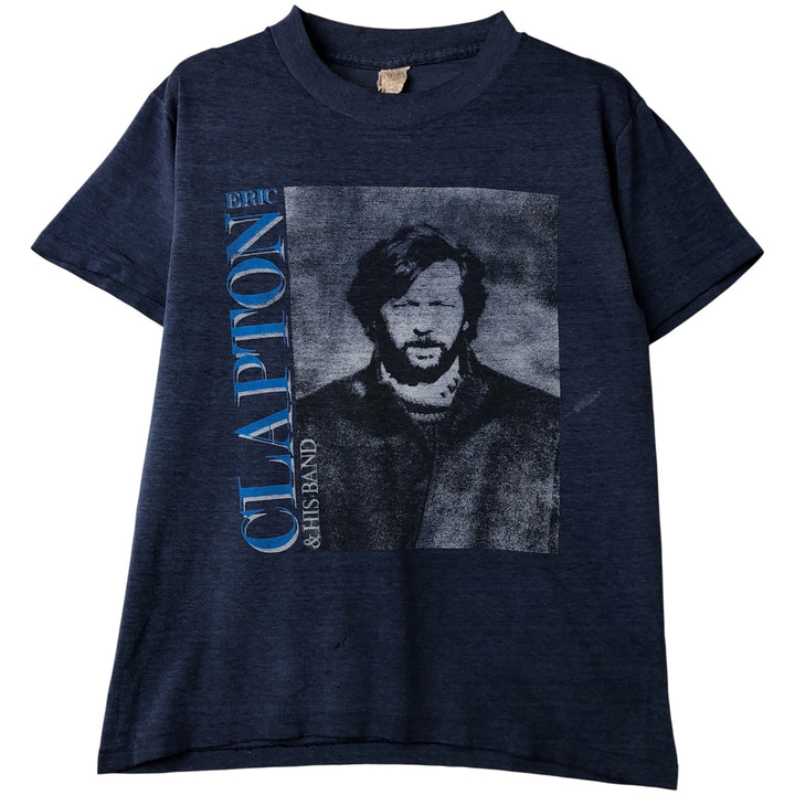 Vintage Eric Clapton band T-shirt, Made in USA, Men's Size Medium cotton navy blue type Vintage Second Hand