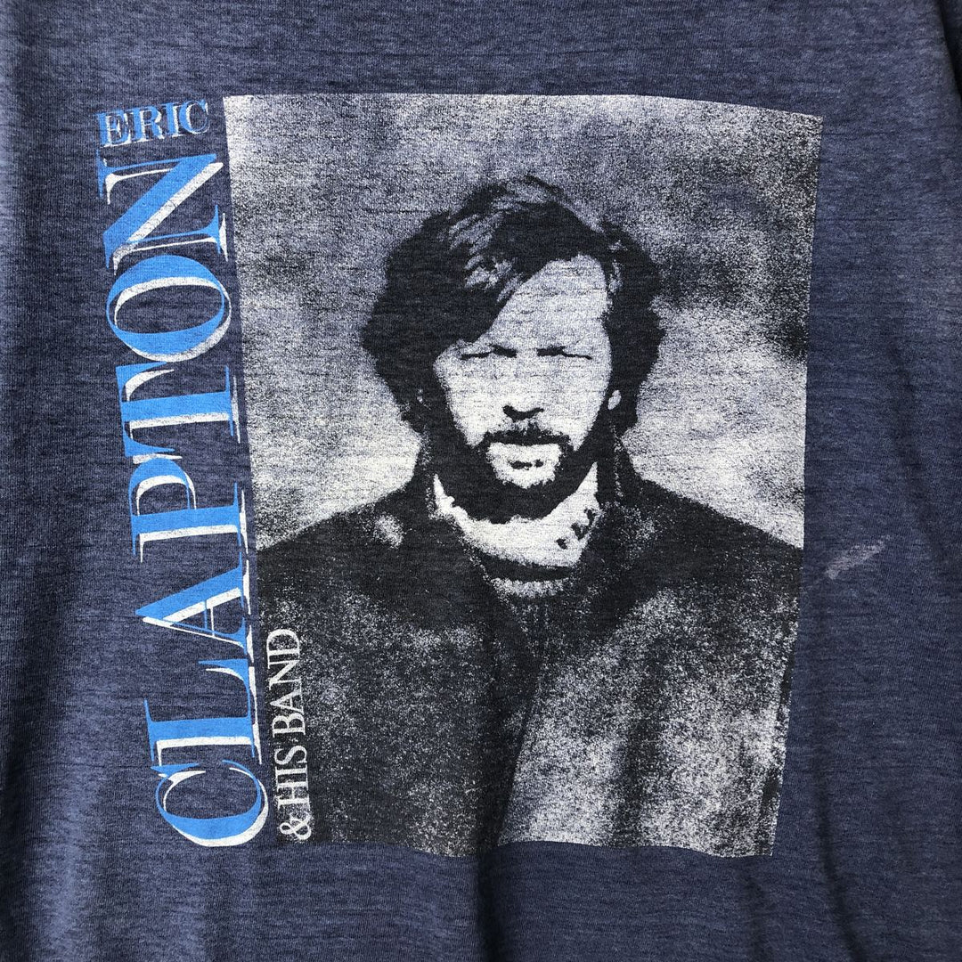 Vintage Eric Clapton band T-shirt, Made in USA, Men's Size Medium cotton navy blue type Vintage Second Hand