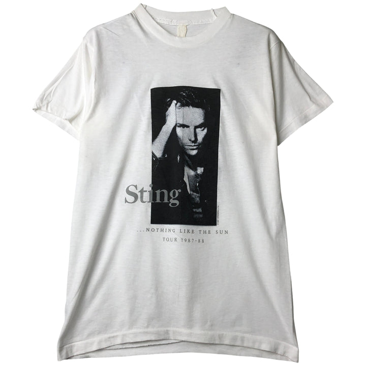 Vintage 80'S Sting Band T-Shirt, Men's Size Small unclear white type Vintage Second Hand