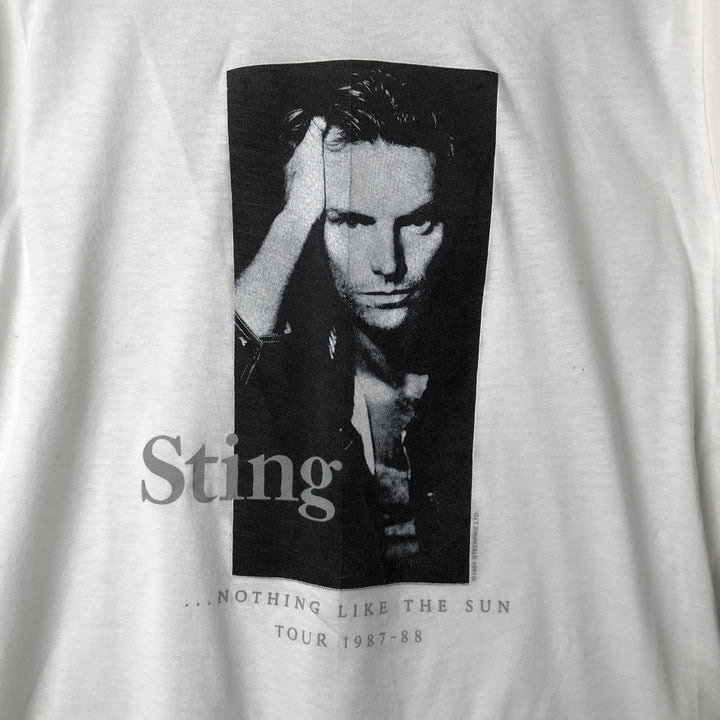 Vintage 80'S Sting Band T-Shirt, Men's Size Small unclear white type Vintage Second Hand
