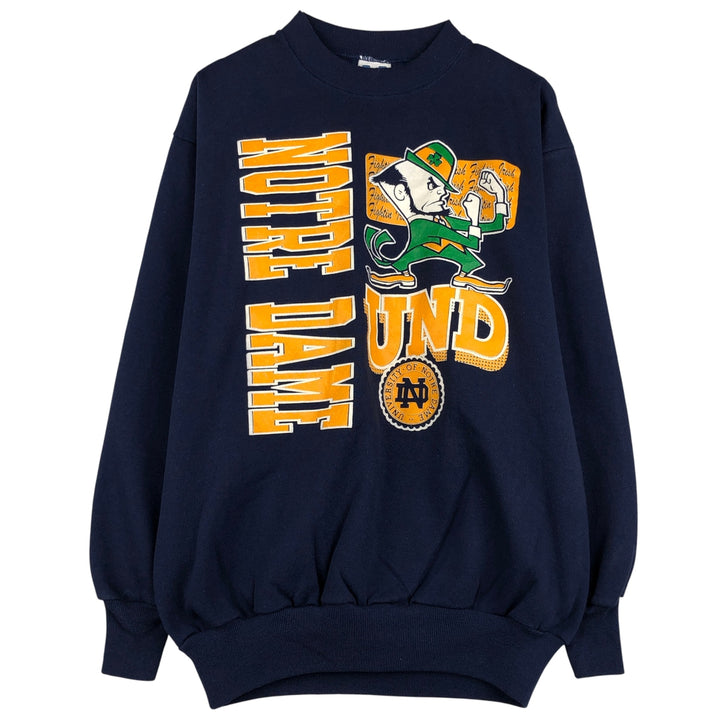 Trau and Iqevner TNT Notre Dame Fighting Irish College Character Sweatshirt polyester navy blue type Vintage Second Hand