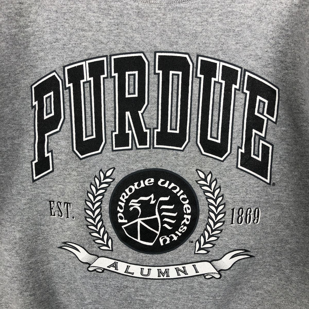 Vintage 90'S Purdue University 3-Panel Print College Sweatshirt, Made in USA, Men's Size Large cotton gray type Vintage Second Hand
