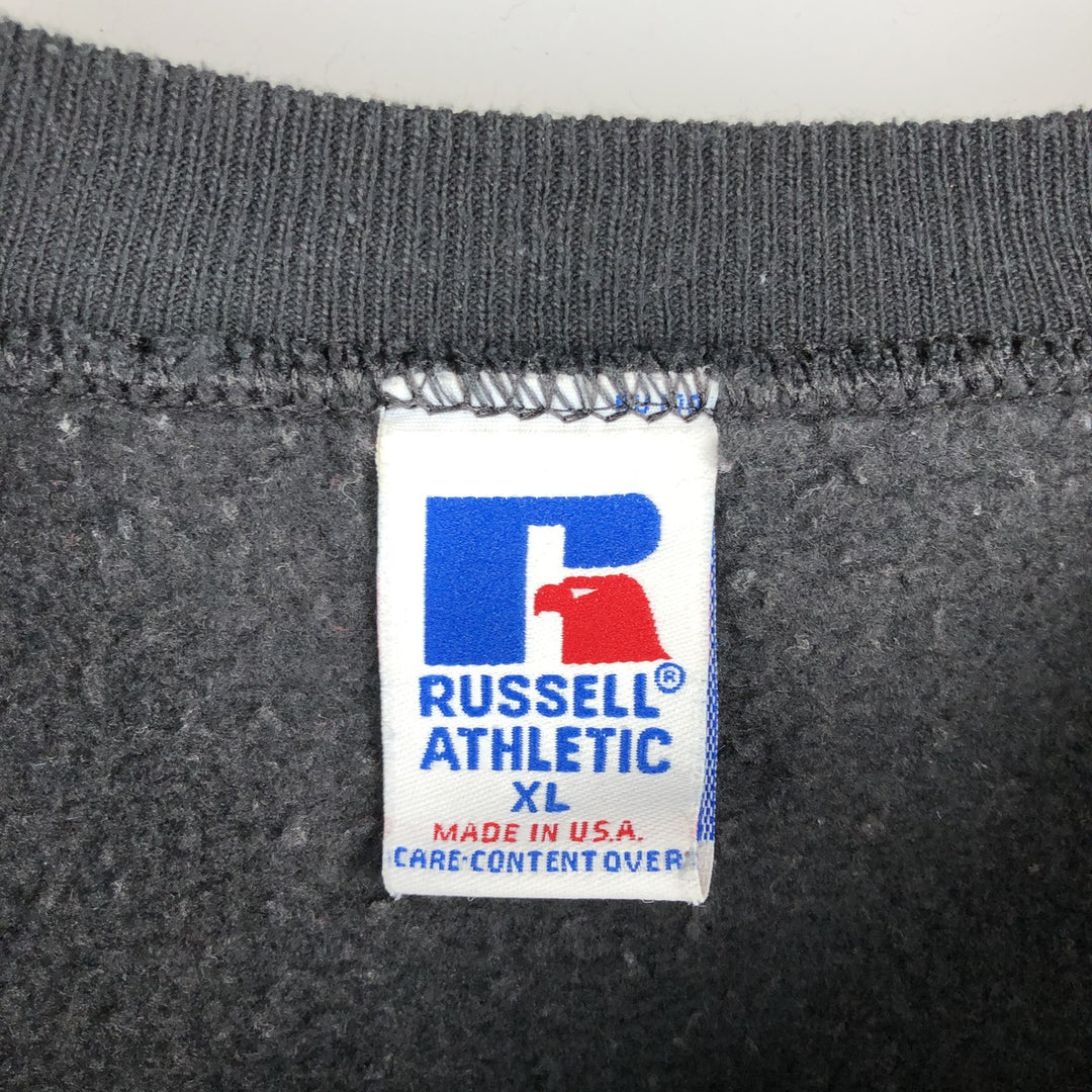 Vintage 90'S Russell ATHLETIC college sweatshirt, made in the USA, size XL, men's cotton black type Vintage Second Hand