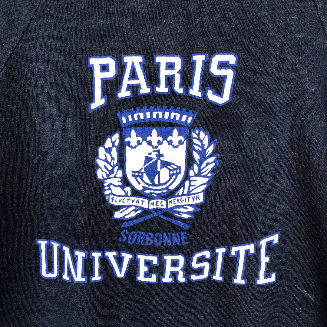 Triple Print College Sweatshirt, Men's Size L acrylic navy blue type Vintage Second Hand