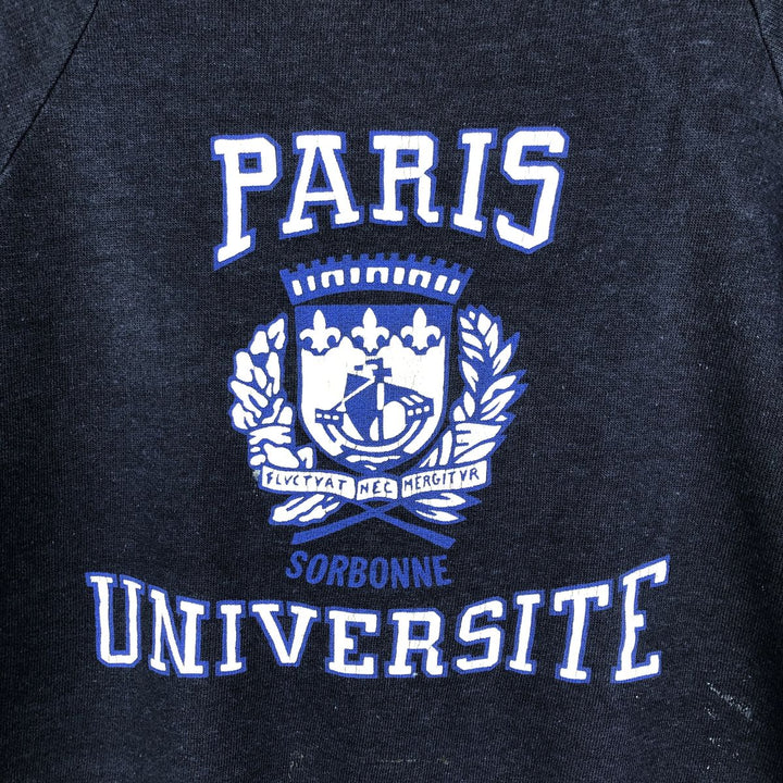 Triple Print College Sweatshirt, Men's Size L acrylic navy blue type Vintage Second Hand