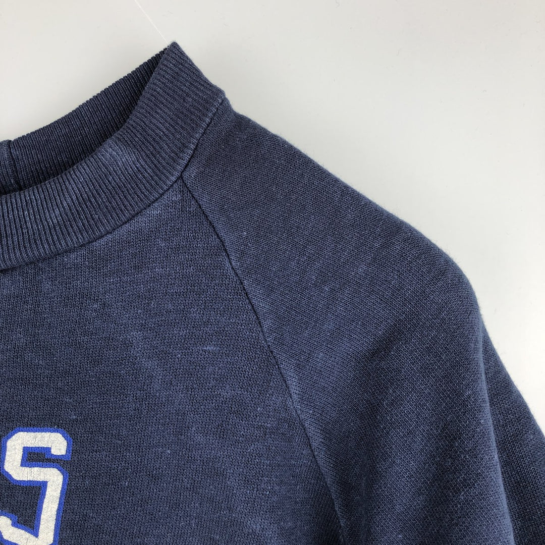 Triple Print College Sweatshirt, Men's Size L acrylic navy blue type Vintage Second Hand