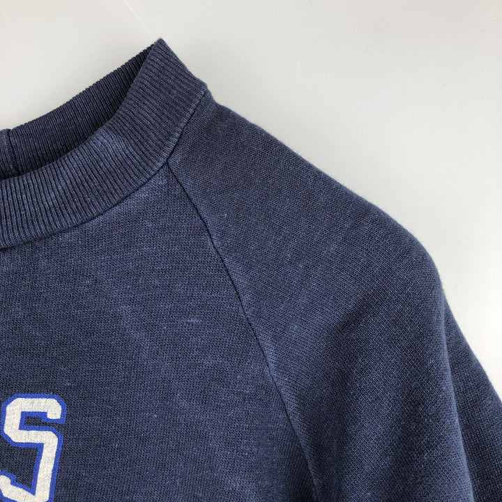 Triple Print College Sweatshirt, Men's Size L acrylic navy blue type Vintage Second Hand