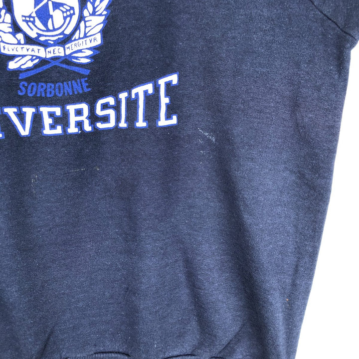 Triple Print College Sweatshirt, Men's Size L acrylic navy blue type Vintage Second Hand