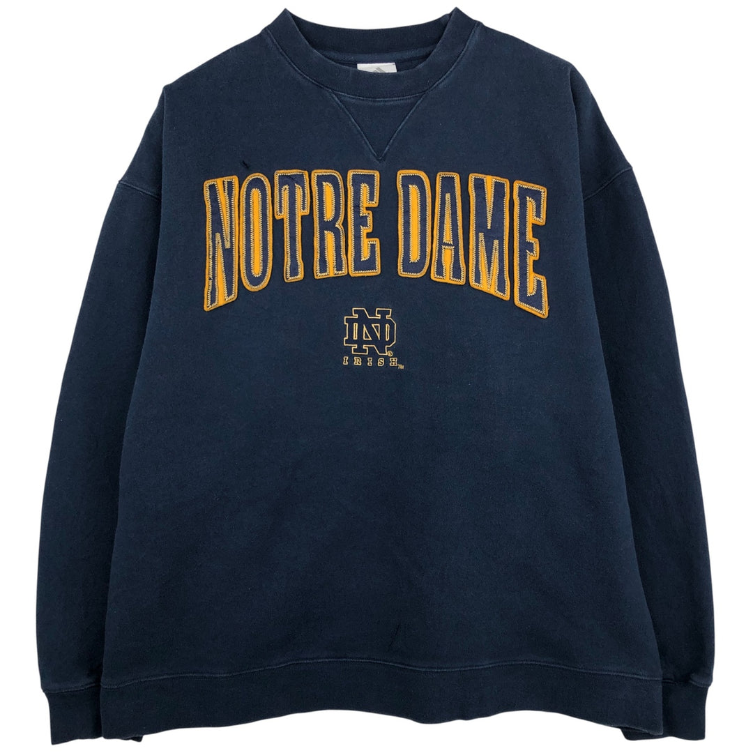 Adidas Notre Dame Fighting Irish College Sweatshirt, Men's Size L cotton navy blue type Vintage Second Hand