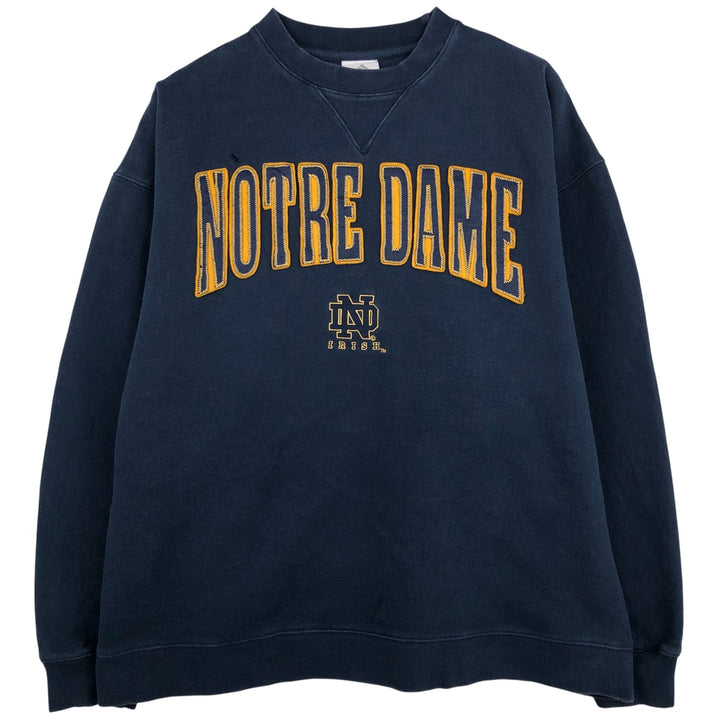 Adidas Notre Dame Fighting Irish College Sweatshirt, Men's Size L cotton navy blue type Vintage Second Hand