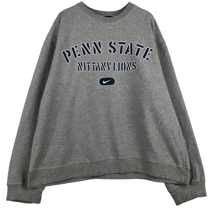 90s-00'S Nike Team College Sweatshirt, Made in USA, Men's Size XL cotton gray type Vintage Second Hand