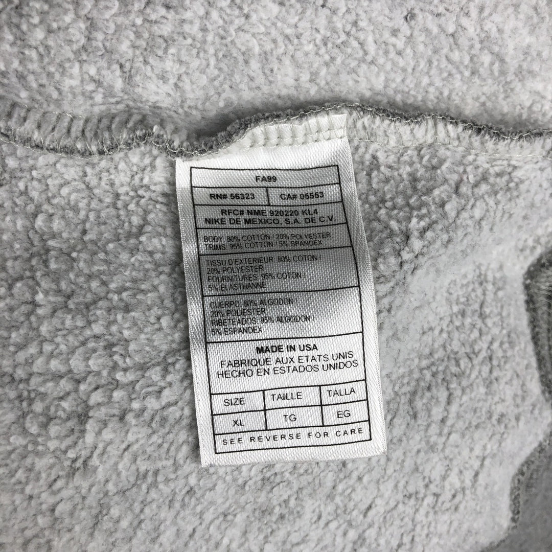 90s-00'S Nike Team College Sweatshirt, Made in USA, Men's Size XL cotton gray type Vintage Second Hand