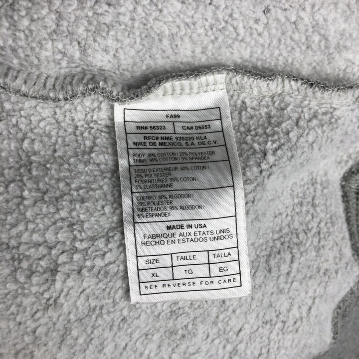 90s-00'S Nike Team College Sweatshirt, Made in USA, Men's Size XL cotton gray type Vintage Second Hand