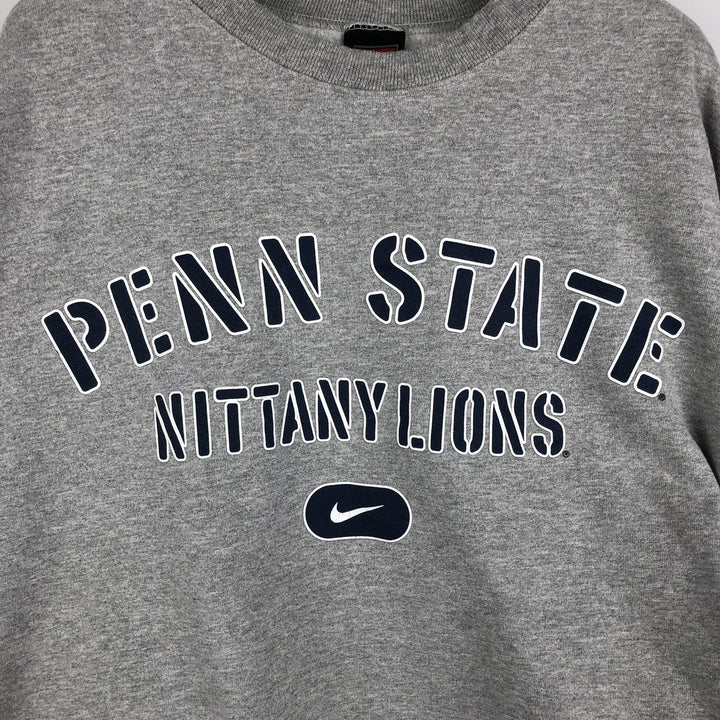 90s-00'S Nike Team College Sweatshirt, Made in USA, Men's Size XL cotton gray type Vintage Second Hand