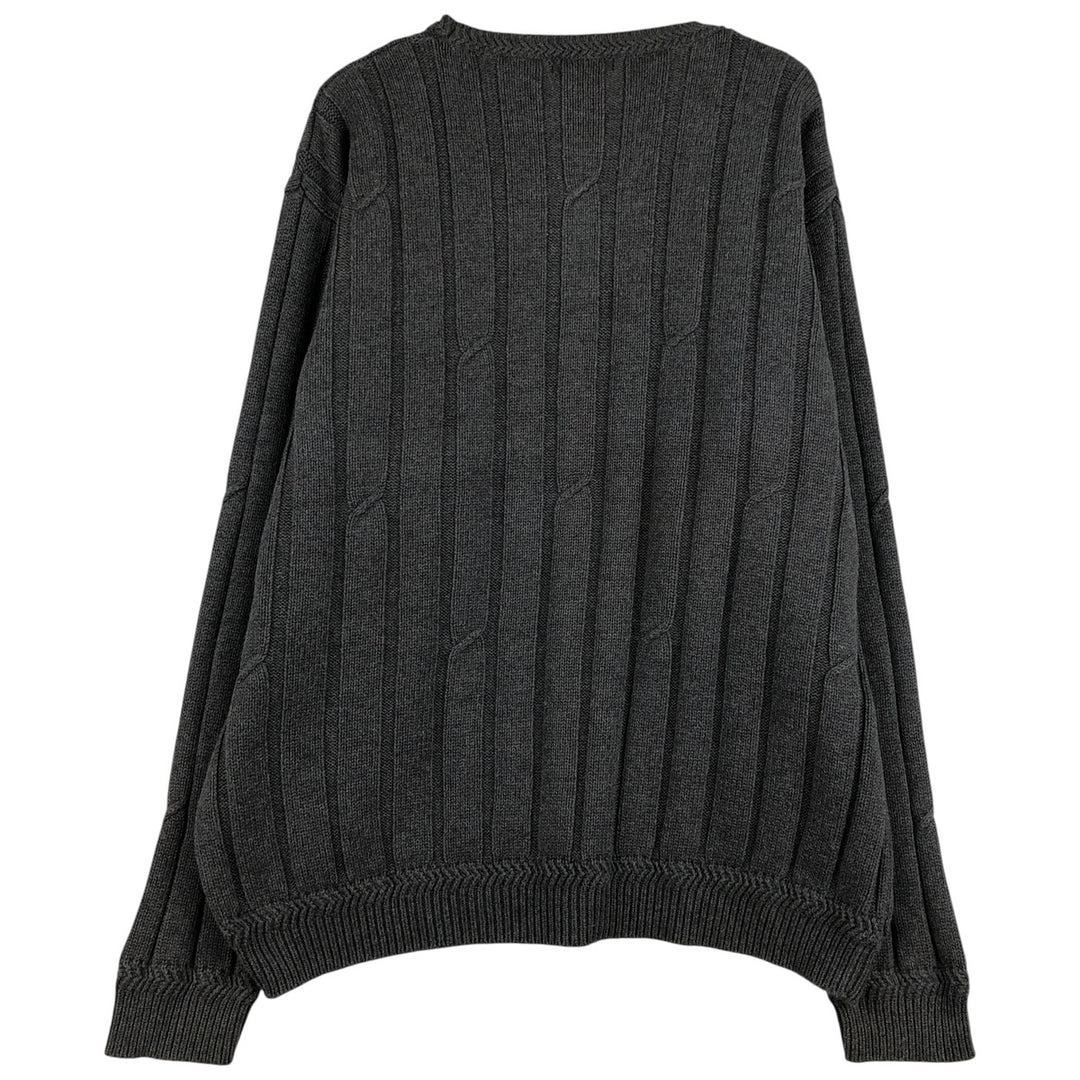 NAUTICA Cotton Knit Sweater, Men's Size XL cotton Charcoal Vintage Second Hand