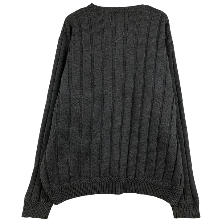 NAUTICA Cotton Knit Sweater, Men's Size XL cotton Charcoal Vintage Second Hand