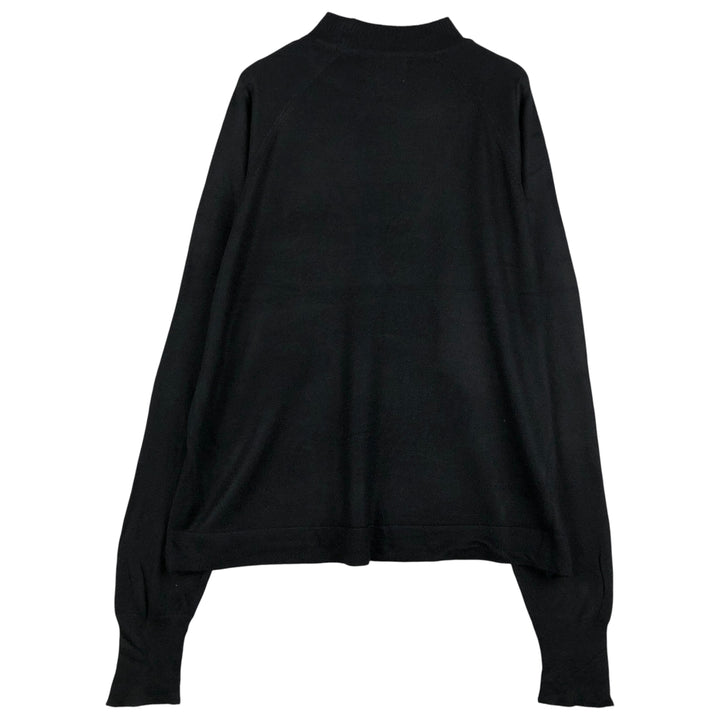 LORD JEFF High-Neck Acrylic Knit Sweater, Made in USA, Men's Size XL, Vintage Orlon black type Vintage Second Hand