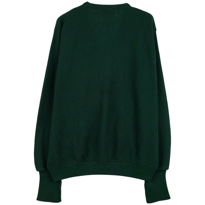 90'S IZOD acrylic knit cardigan, made in the USA, men's size L, vintage acrylic green type Vintage Second Hand