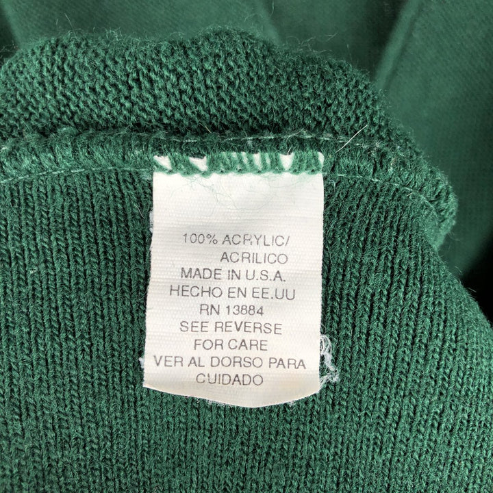 90'S IZOD acrylic knit cardigan, made in the USA, men's size L, vintage acrylic green type Vintage Second Hand