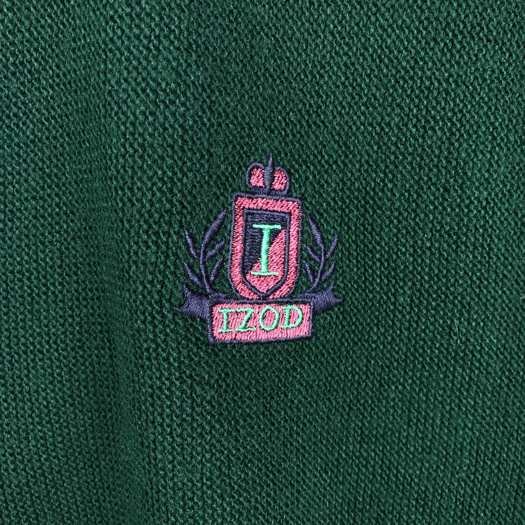 90'S IZOD acrylic knit cardigan, made in the USA, men's size L, vintage acrylic green type Vintage Second Hand