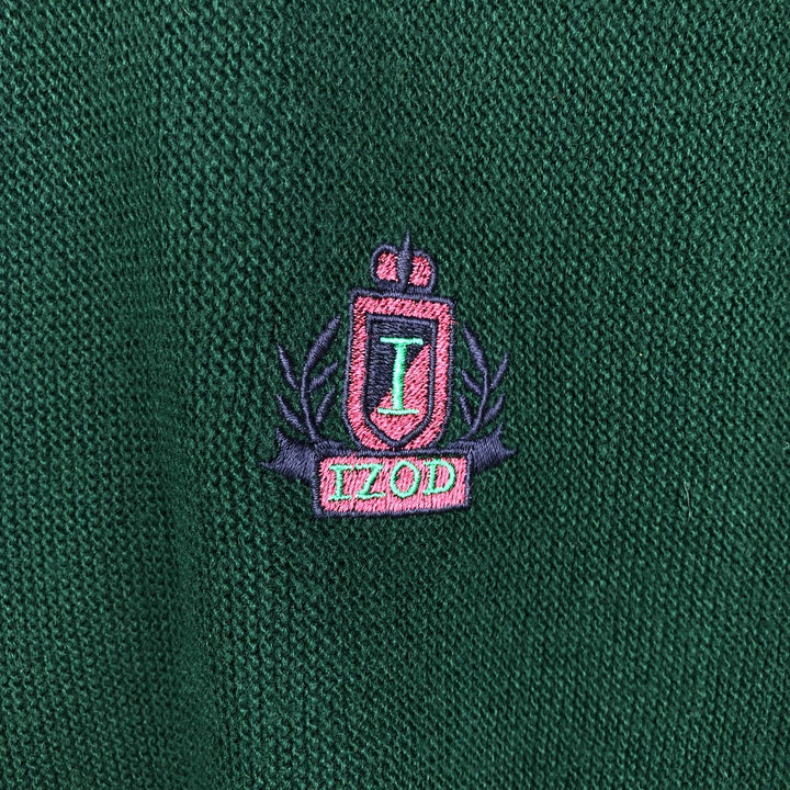 90'S IZOD acrylic knit cardigan, made in the USA, men's size L, vintage acrylic green type Vintage Second Hand