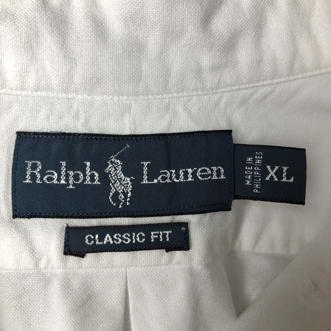 Ralph Lauren Classic Fit Long Sleeve Button Down Shirt Men's XL cotton white type Vintage Second Hand