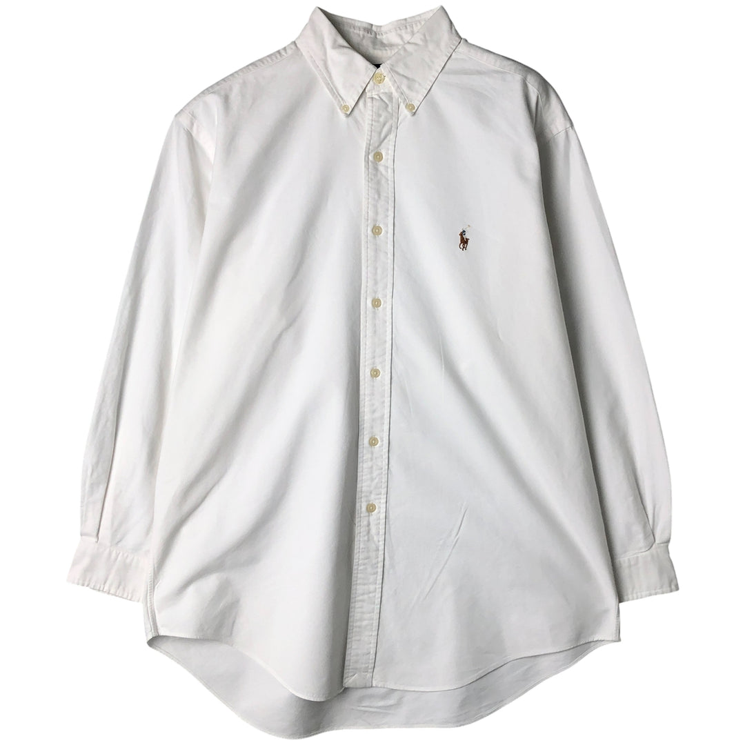 Ralph Lauren YARMOUTH long sleeve button down shirt, men's size L cotton white type Vintage Second Hand
