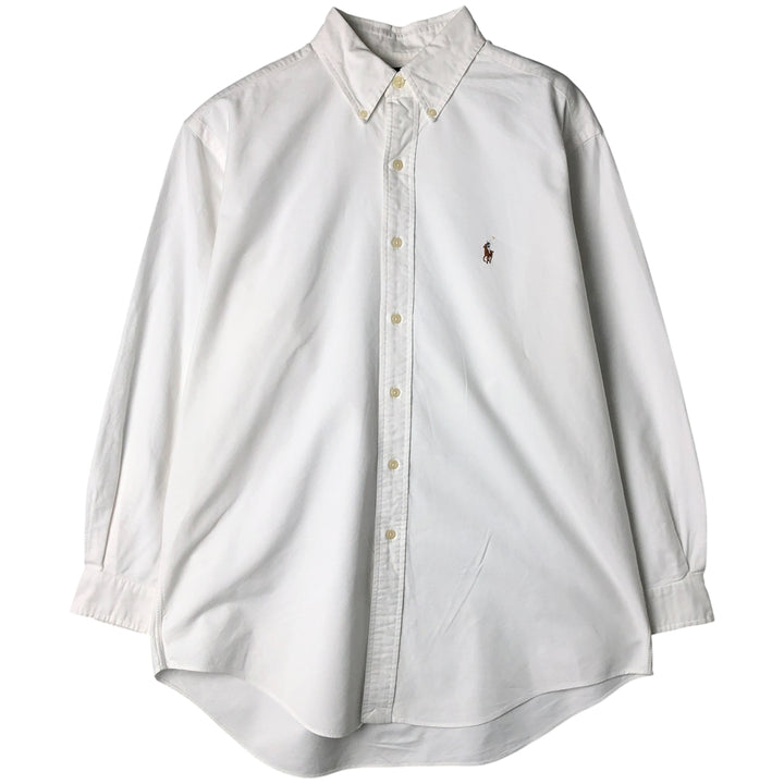 Ralph Lauren YARMOUTH long sleeve button down shirt, men's size L cotton white type Vintage Second Hand