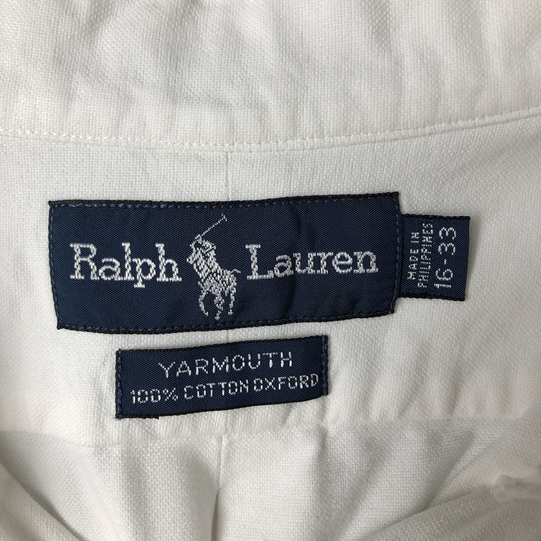 Ralph Lauren YARMOUTH long sleeve button down shirt, men's size L cotton white type Vintage Second Hand