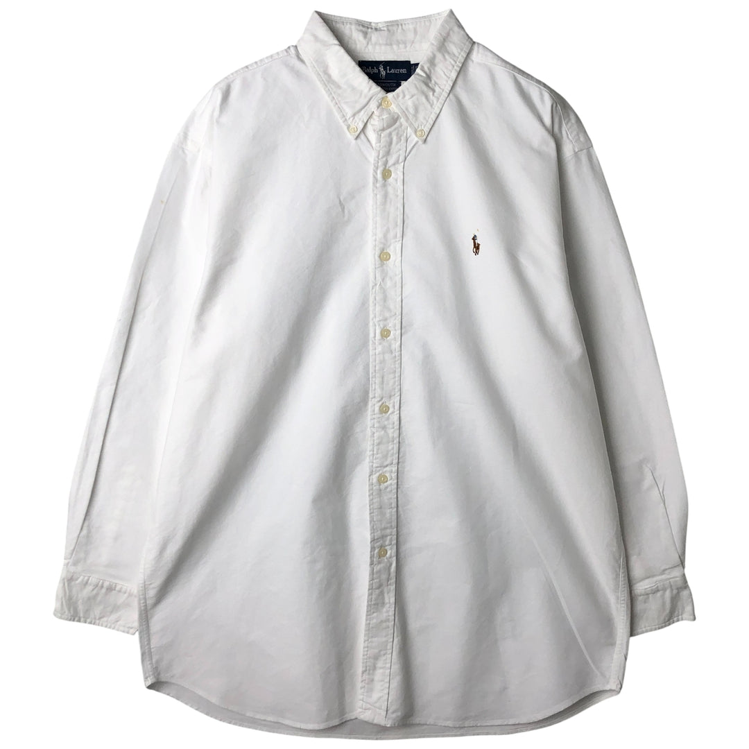 Ralph Lauren YARMOUTH long sleeve button down shirt, men's XL size cotton white type Vintage Second Hand