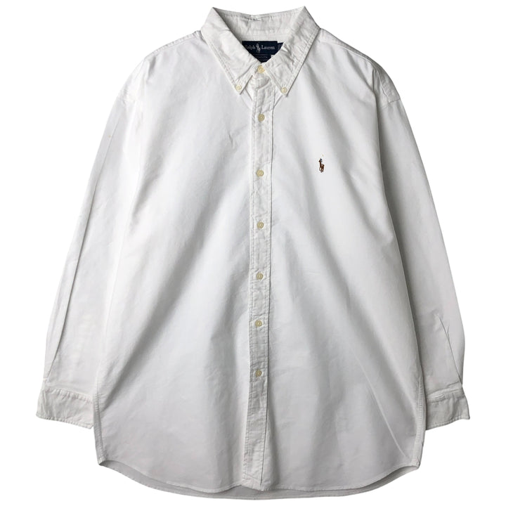 Ralph Lauren YARMOUTH long sleeve button down shirt, men's XL size cotton white type Vintage Second Hand