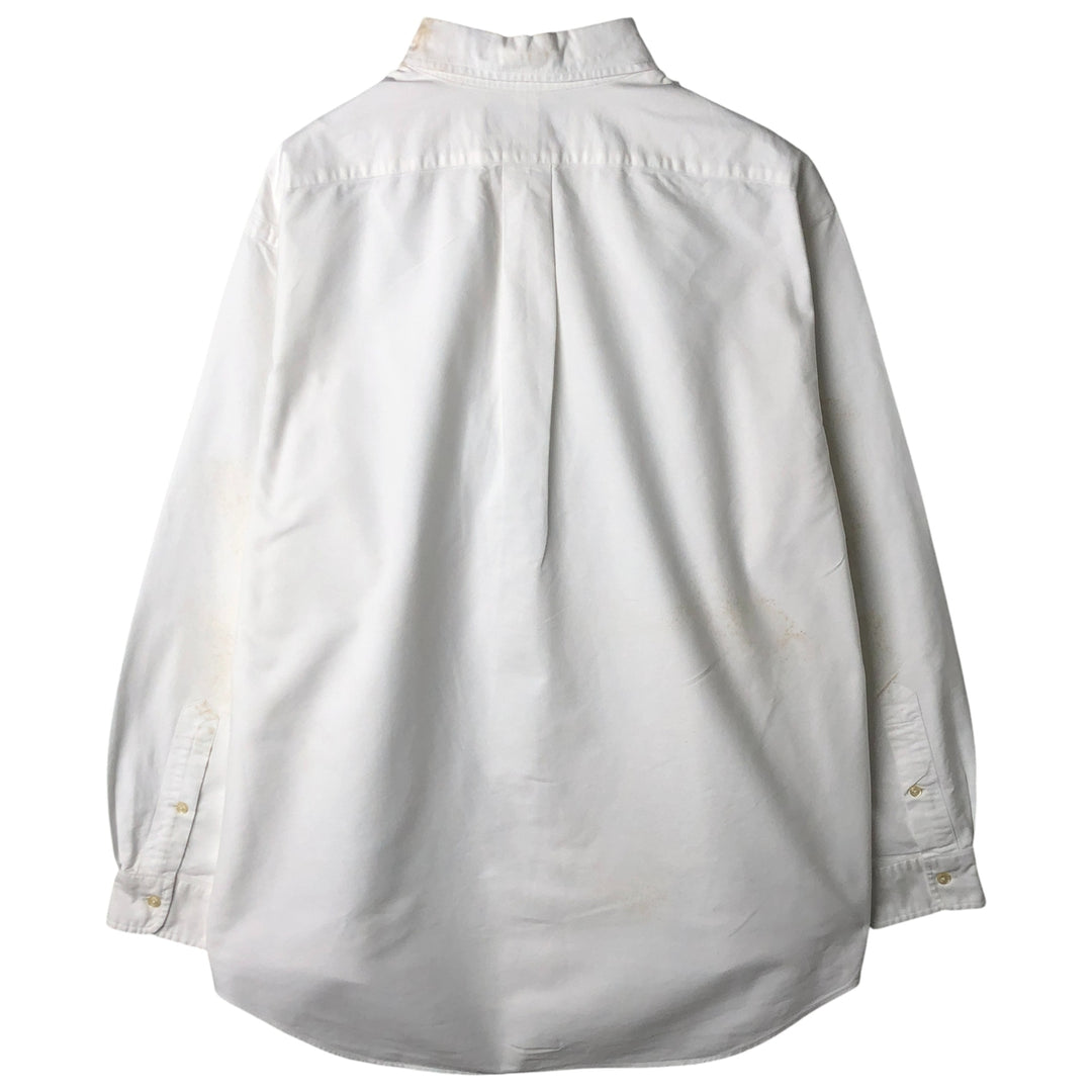 Ralph Lauren YARMOUTH long sleeve button down shirt, men's size L cotton white type Vintage Second Hand